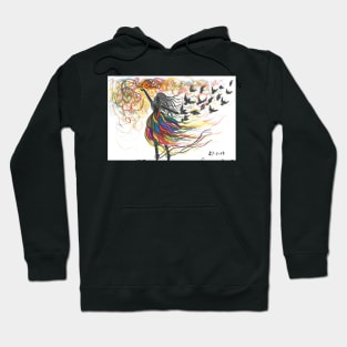 freedom colorful ink painting Hoodie